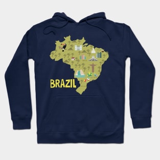 Brazil Illustrated Map Hoodie